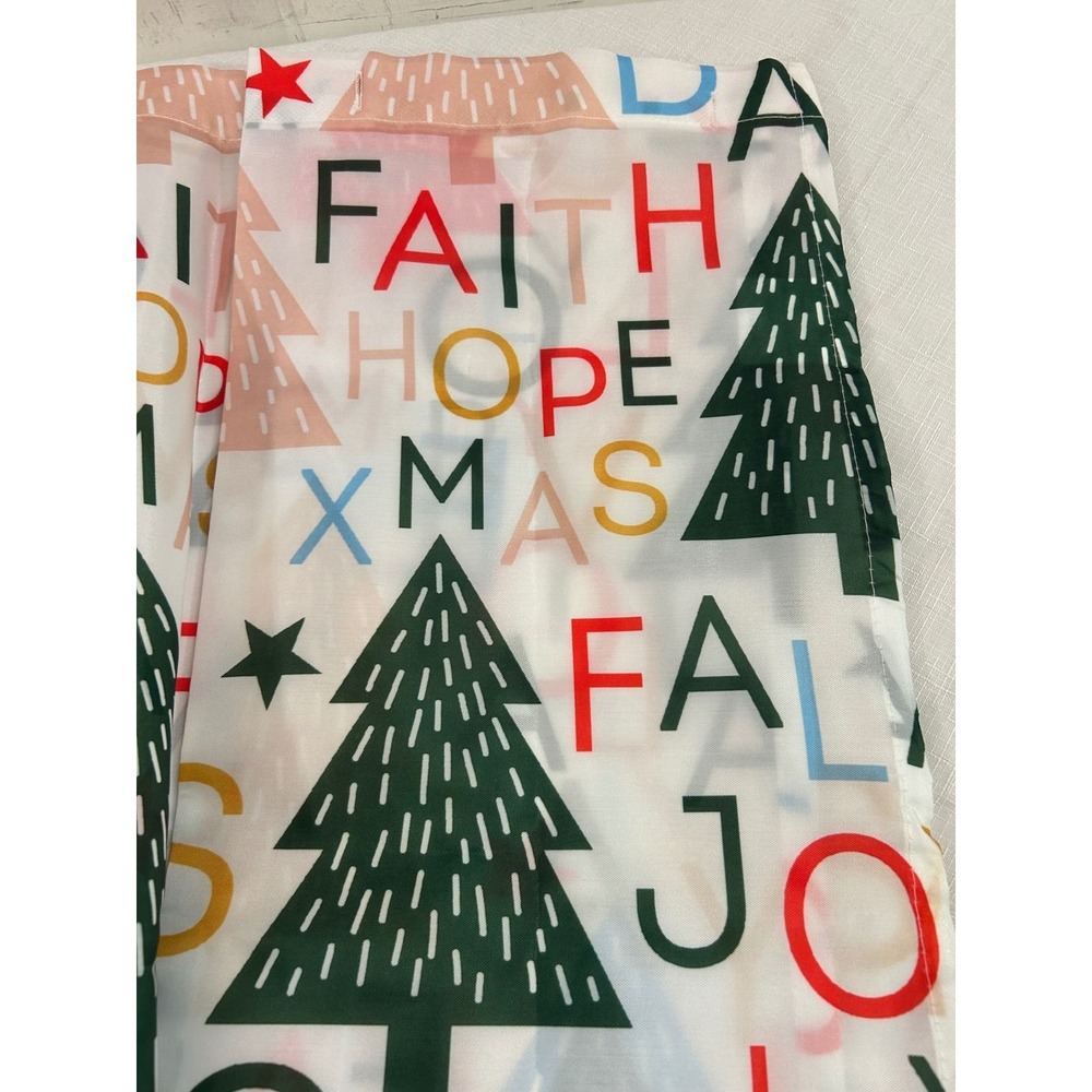 Unbranded Christmas Shower Curtain OS Multicolor Tree Typography Holiday Decor